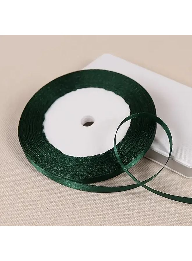 Dark Green Satin Ribbon 0.79 Inch Wide 10 Pieces DIY Gift Wrapping Wedding Decoration Bow Hair Accessory - Image 5